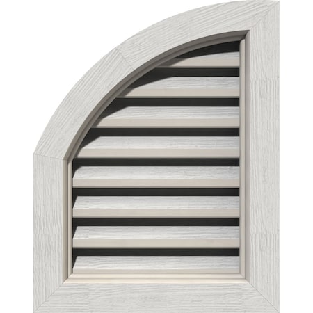 Quarter Round Top Left, Functional Western Red Cedar Gable Vnt W/Brick Mould Face Frame, 15W X 32H